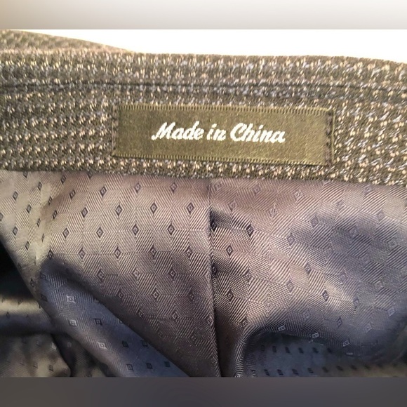 Jean Paul Germain Tweed Navy Blue Blazer Sport Coat Wool Blend Mens 50R - Picture 10 of 16